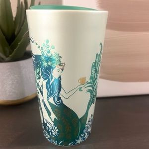 Mint siren ceramic double -wall tumbler 12 fl oz